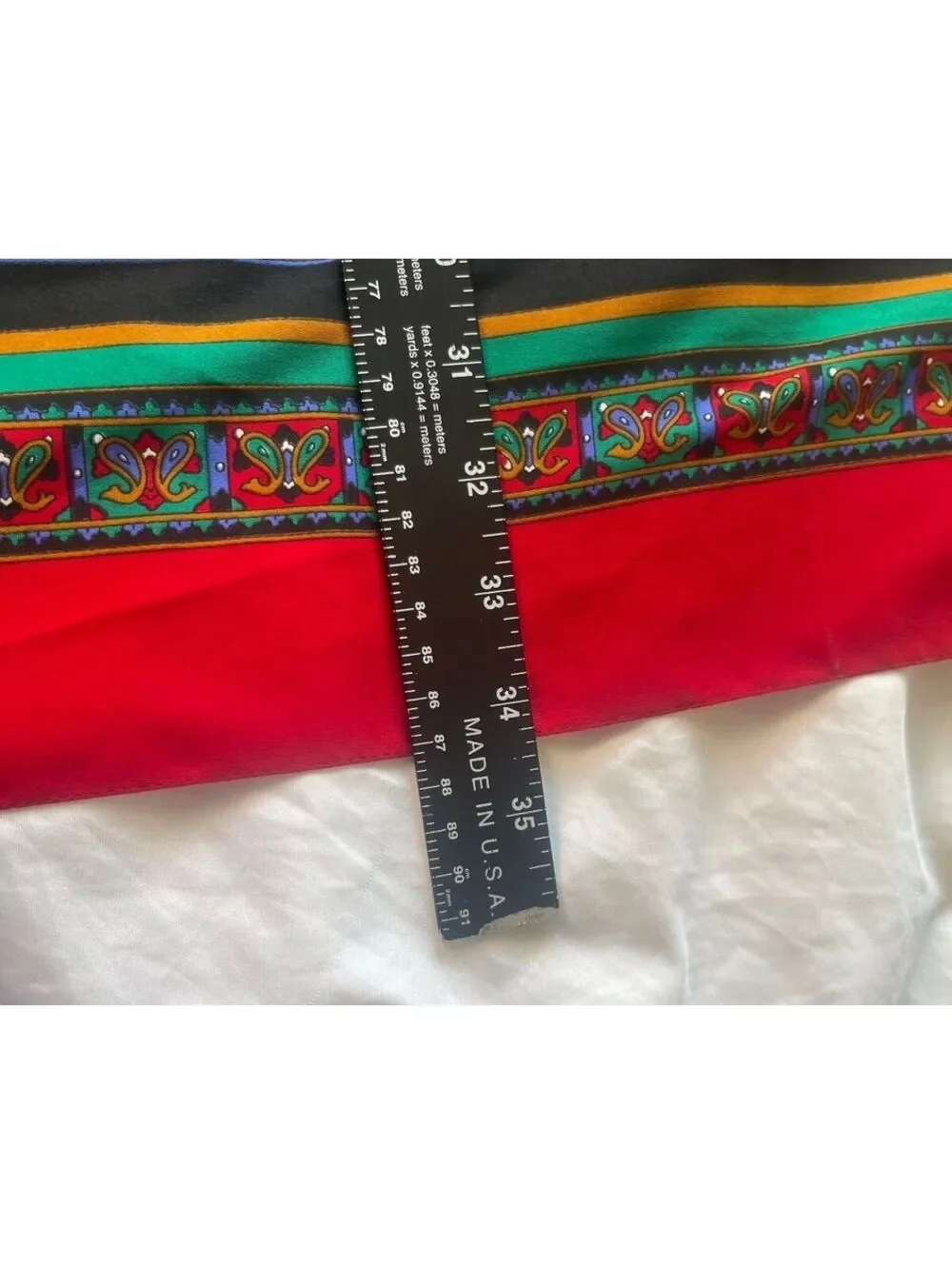 Vintage 1970s Italian 100% Polyester Square Scarf with Colorful Paisley Pattern